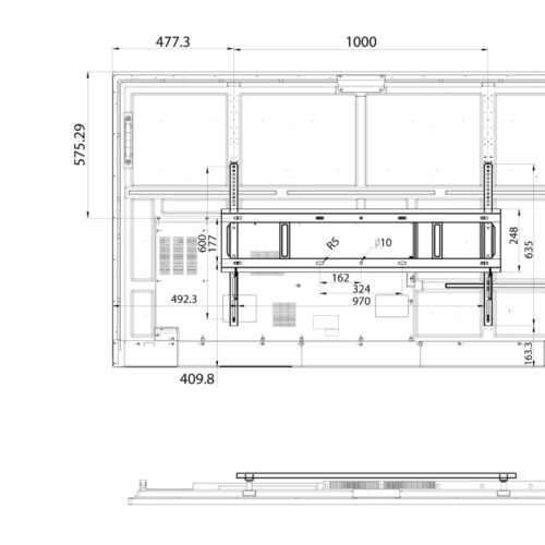 Dimensions of Hisense 86MR6DE 86” GoBoard Live - Advanced Interactive Display with Integrated 4K Camera