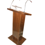 wooden lectern with mic SP-651