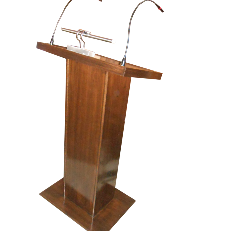 wooden lectern with mic SP-651