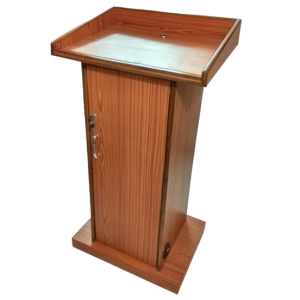 wooden podium with inbuilt PA System