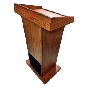 wooden podium with inbuilt PA System