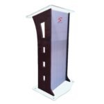 Stylish Acrylic & Wooden Podium Stand with shelf for storage