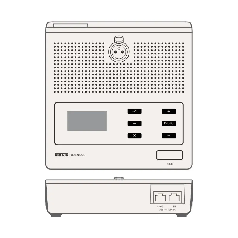 Back view of AHUJA DCS-9100C Digital Chairman Unit