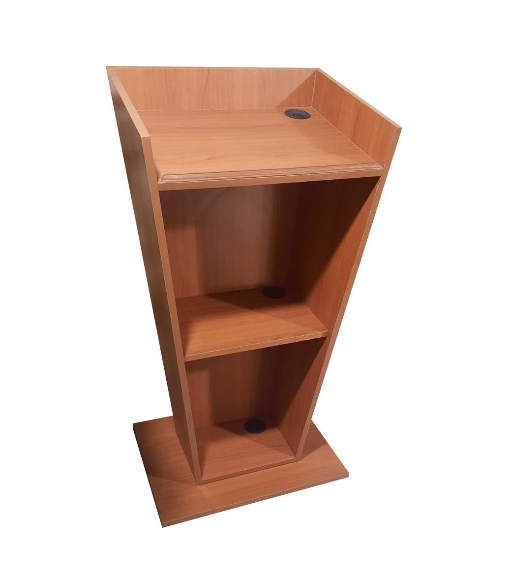 Wooden Podium Stand with two shelves for storage