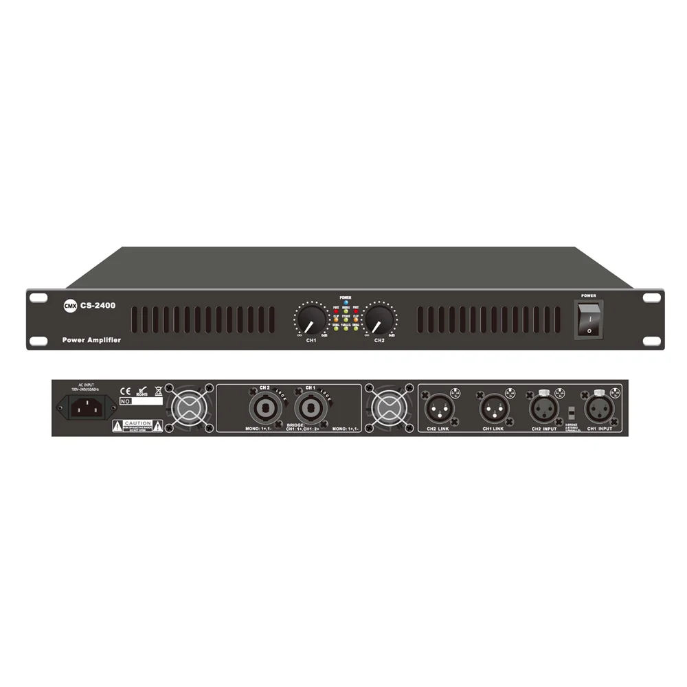 CMX CS-2200 Professional Stereo Power Amplifier (2x200W) - Hero Front View