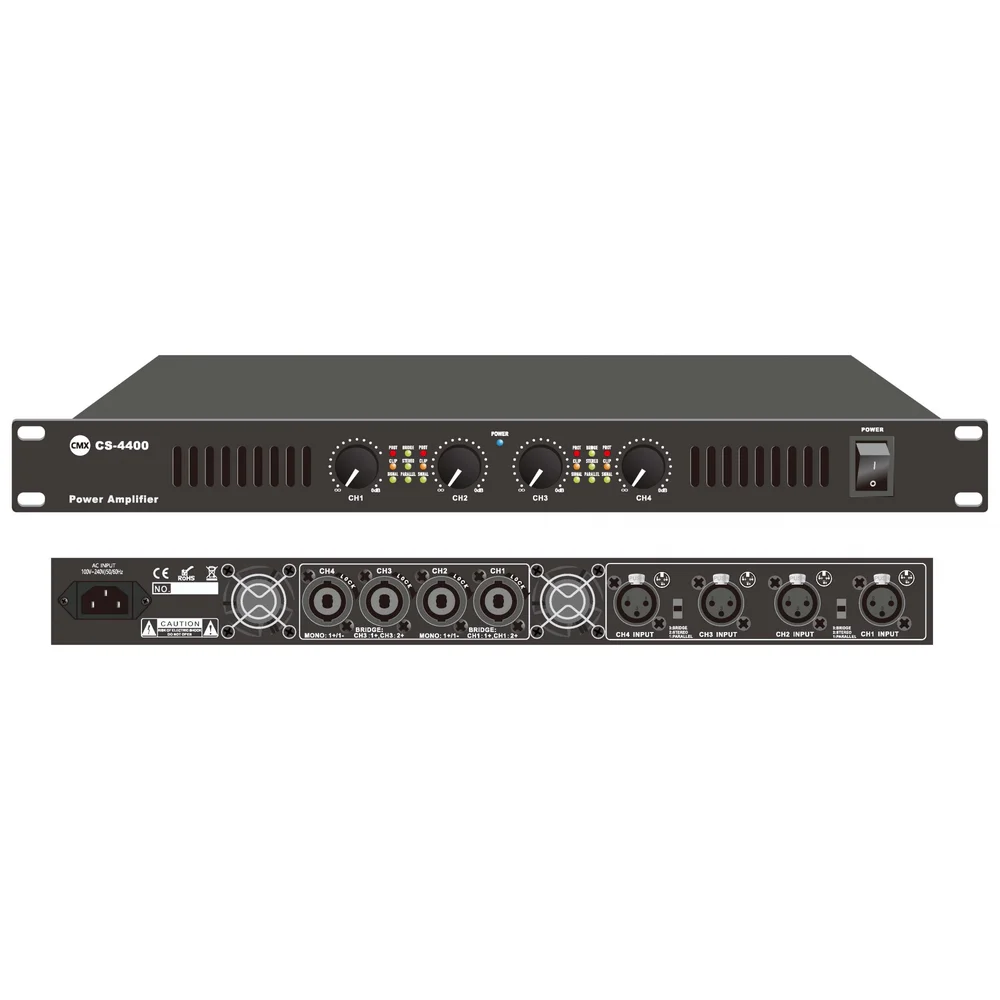 CMX CS-4200 Professional 4-Channel Power Amplifier (4x200W) - Hero Front View