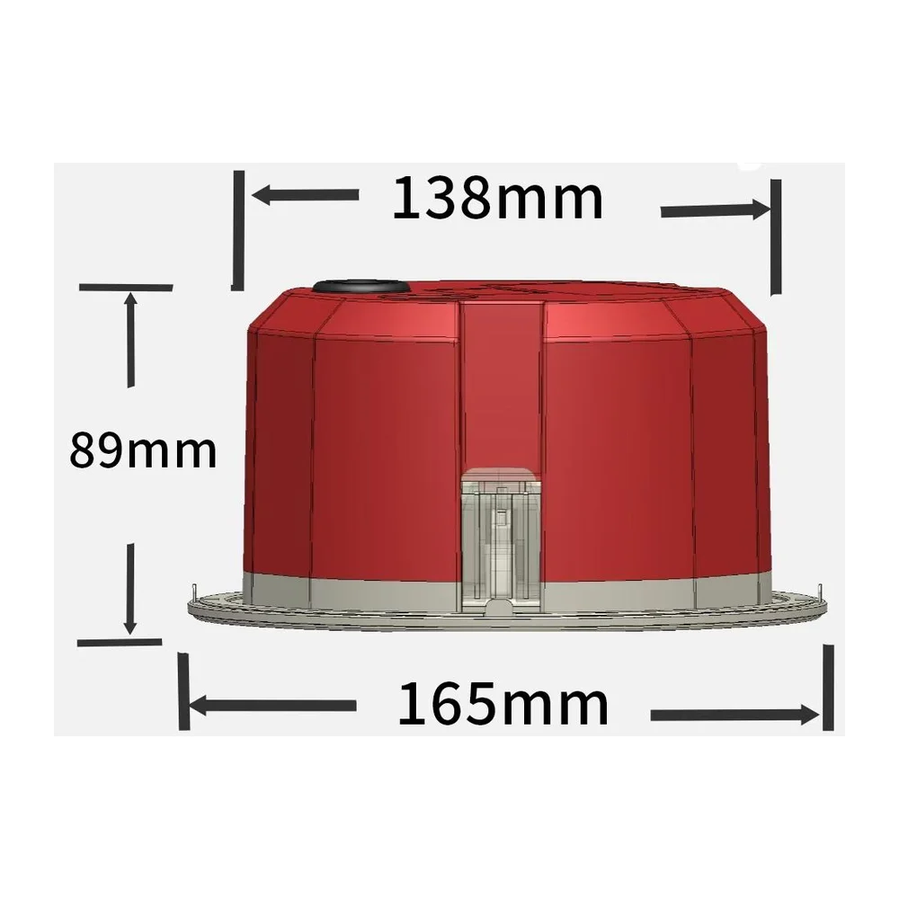CMX CSK-56PC ceiling speaker CAD dimension diagram showing 165mm diameter and 89mm depth