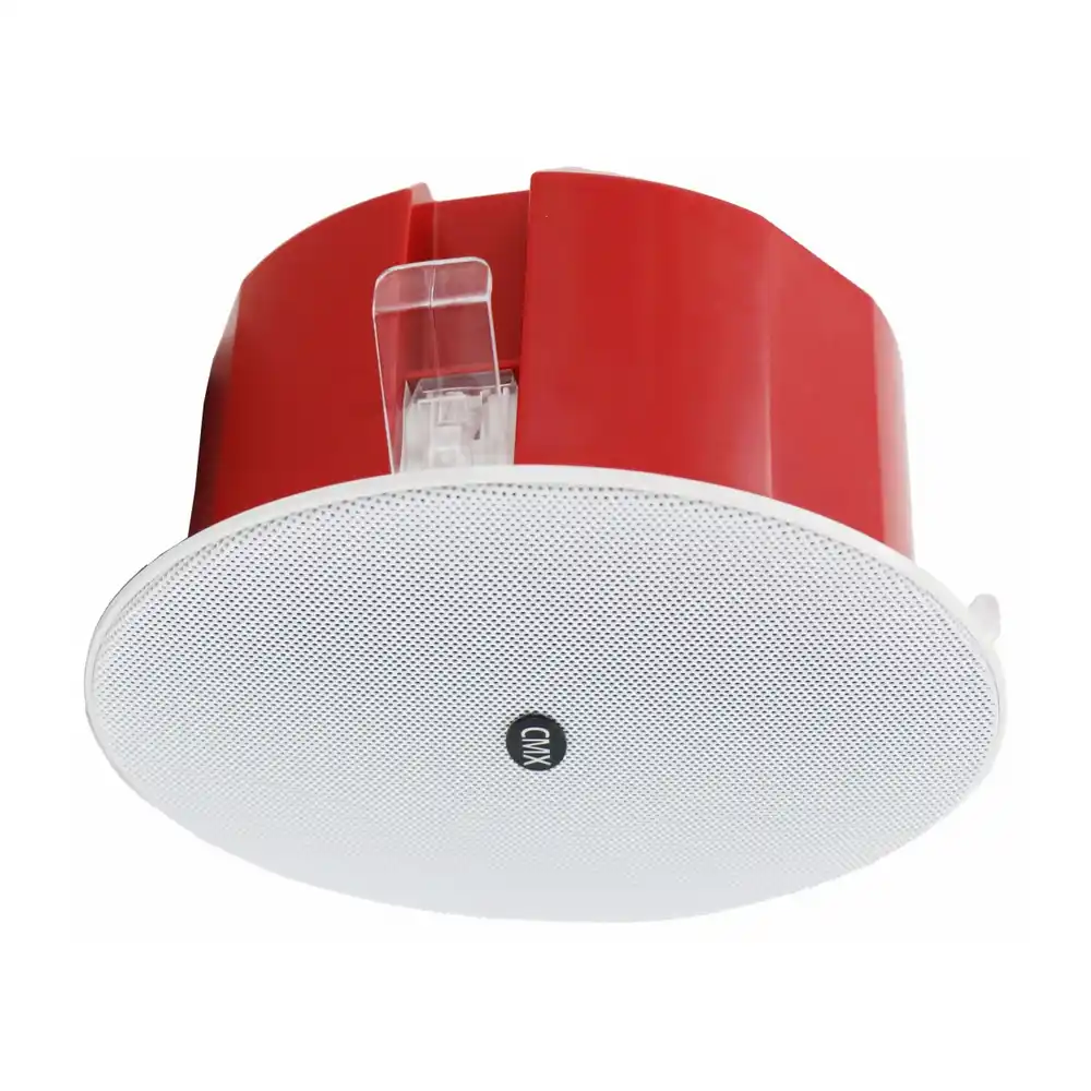 CMX CSK-56PC 5 inch ceiling speaker with white metal grille and red fireproof back box