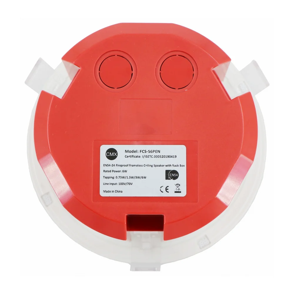 CMX CSK-56PC EN54-24 certified red fire dome back box with cable knockouts