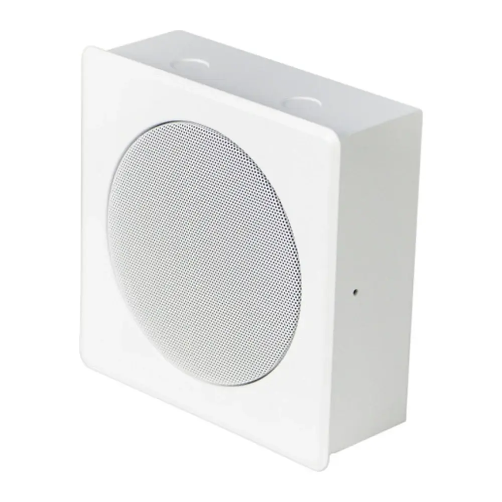 CMX FWS-56MEN commercial wall mount speaker front view showing white perforated steel protective grille