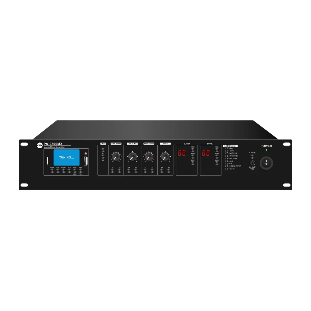 CMX PA-2120MX 2-Zone Matrix Mixer Amplifier (2×120W) - Hero Front View