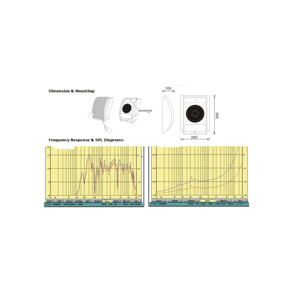 CMX WSK-610C commercial wall mount speaker ABS enclosure and metal grille detail