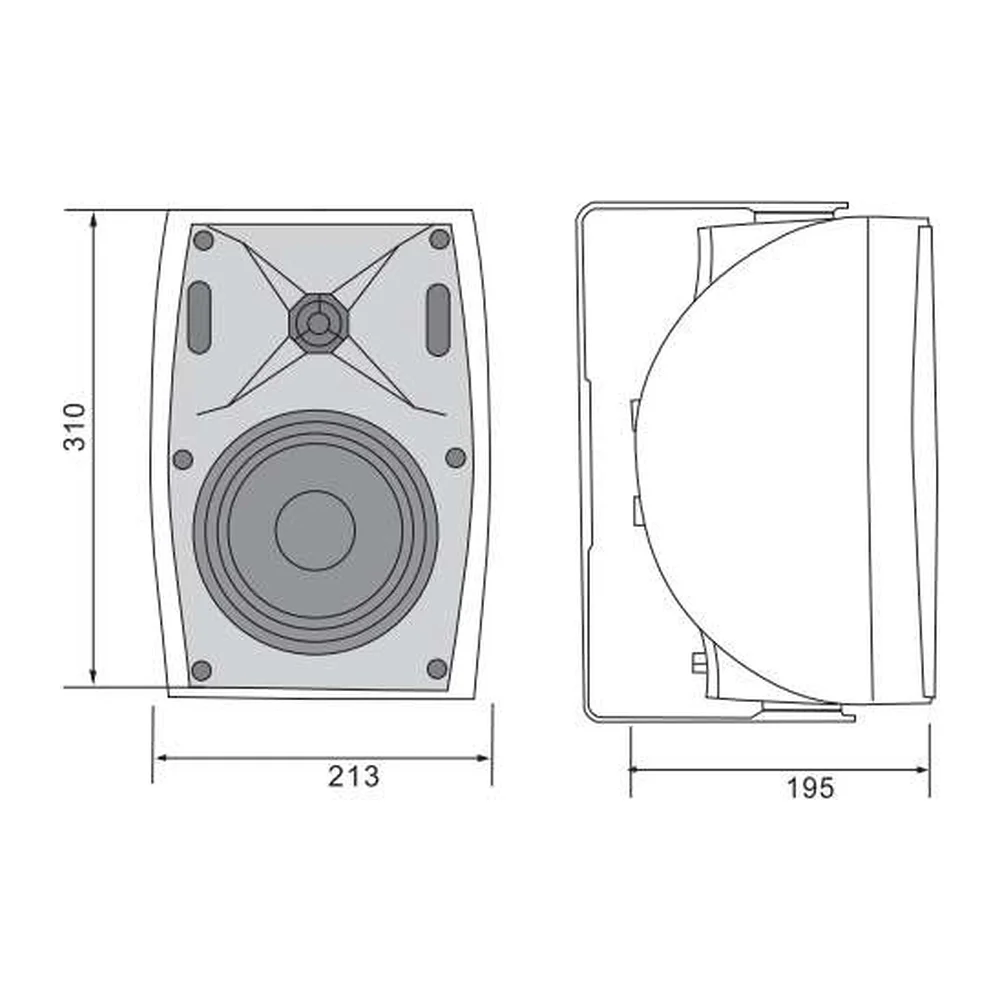 CMX WSK-640H 6.5" 2-Way Outdoor Wall Mount Speaker (40W) - View 2