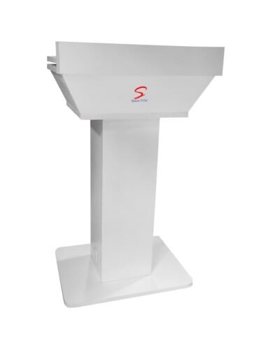 Stylish White Laminated Digital Wooden Podium with sliding top