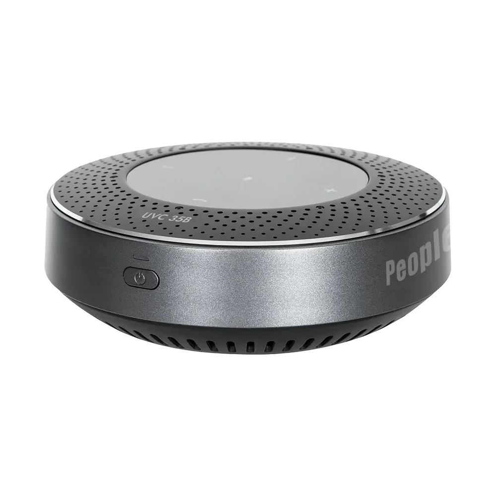 PeopleLink UVC 35B conference speakerphone slim side profile with volume and control buttons
