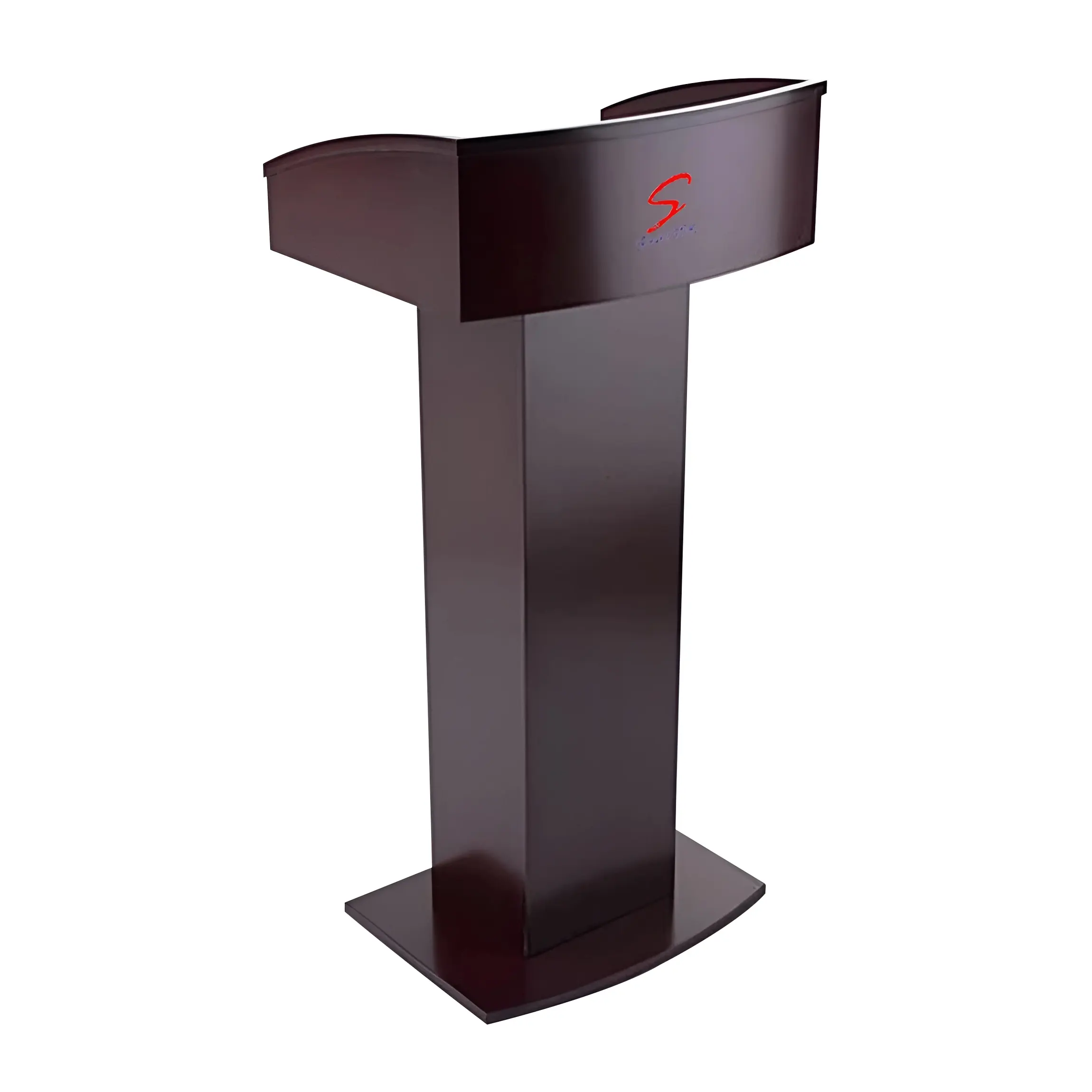 Teak Brown Wooden Podium Stand