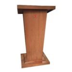 Wooden Podium Stand with 2 Shelves for Storage